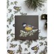 Mydesignpictures Ziemassvētkiem atverama kartīte 13*13 cm Tit bird on dark green